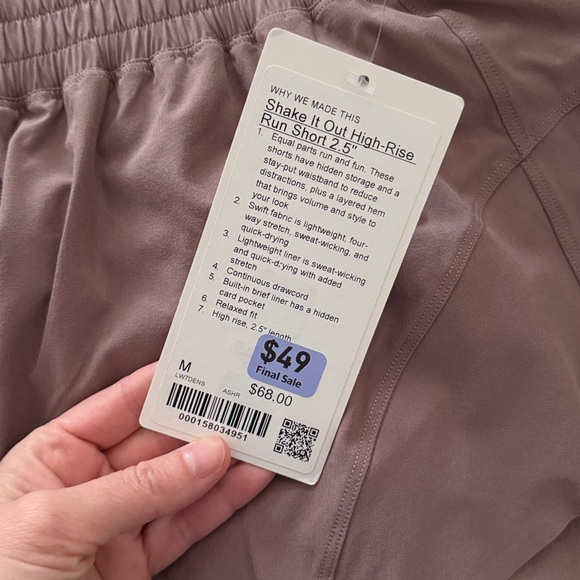 lululemon athletica Women's Dusty Purple Athletic Shorts - Picture 2 of 2